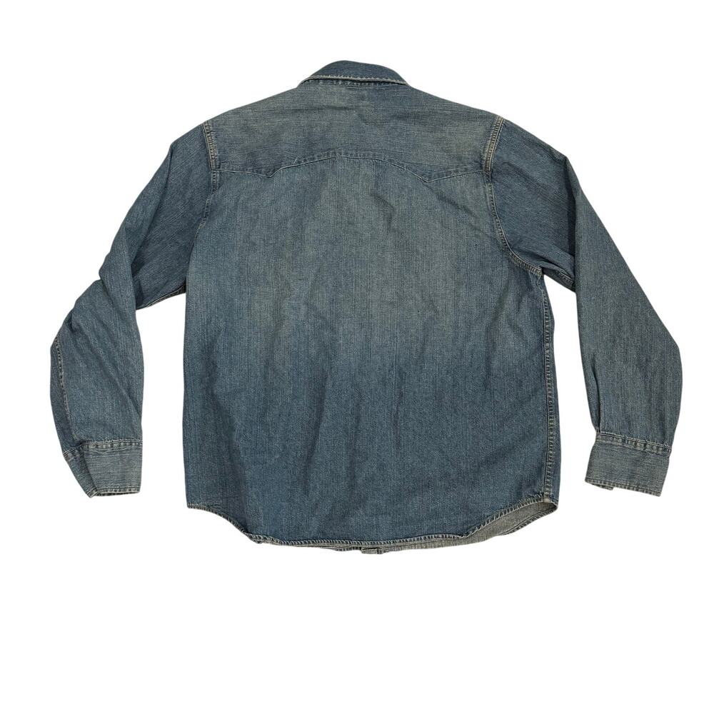 Levi’s Jeans Western Pearl Snap Denim Shirt Men’s XL 100% Cotton - Picture 2 of 9